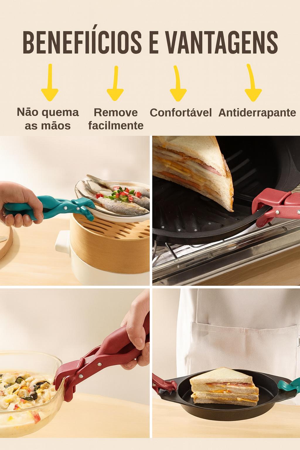 PINÇA PROFISSIONAL ANTI-QUEIMADURAS